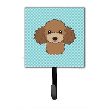 Jensendistributionservices Checkerboard Blue Chocolate Brown Poodle Leash & Key Holder MI1719420
